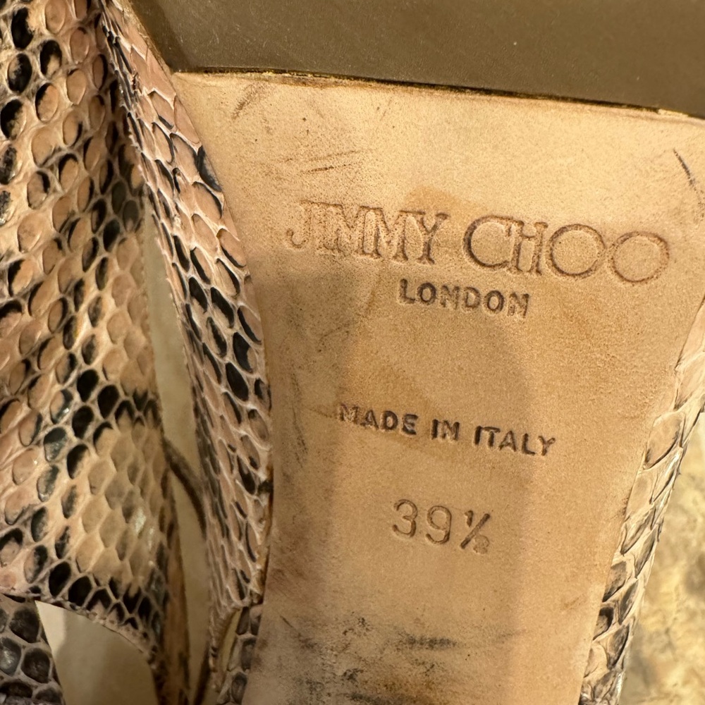 Jimmy Choo Pink Python Snake Skin Shoes - Picture 4 of 6